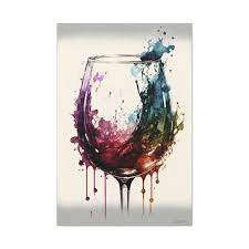Wine Art Watercolor Wine Glasses On