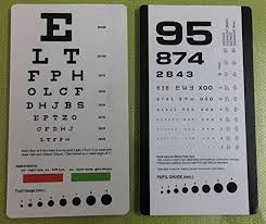 Snellen And Rosenbaum Pocket Eye Chart With Scale Red