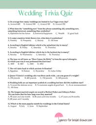 Free printable trivia questions about the likes of elmer fudd, animals, cartoon characters, super heros, nature, science and more! Free Printable Wedding Trivia Quiz