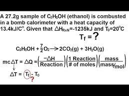 Combustion In A Calorimeter