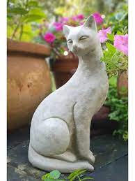 Garden Siamese Cat Ornament Grey Four