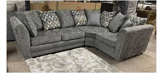 maison grey rhf fabric corner sofa with