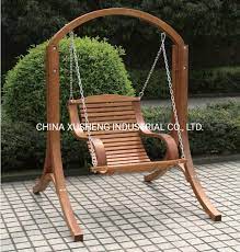 Modern Outdoor Wood Swing Chair Single