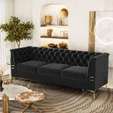 black velvet sofa 82 3 seat sofa and