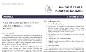 journal of food and nutritional disorders