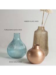 Buy Coppre Turquoise Glass Vase Set
