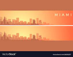 miami beautiful skyline scenery banner
