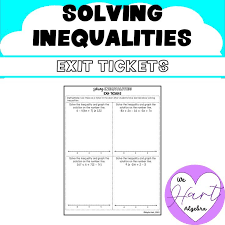 Solving Linear Inequalities Exit