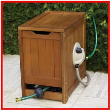 Teak Garden Hose Box Outdoor Decor