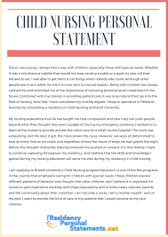 sample personal statement by MatthewNLW via Slideshare Residency Application Personal Statement