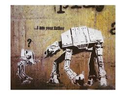 Die hauptmotive des wandbildes i am your father by banksy sind: Banksy I Am Your Father Star Wars Plakat Homebook