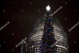 Us Capitol Christmas Tree Lit After Ceremony Editorial Stock