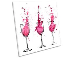 wine glasses watercolour picture canvas