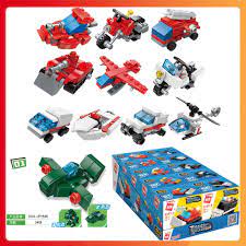 Combo 10 bộ đồ chơi xếp hình cho bé, lắp ráp lego mini mô hình các loại xe  - Đồ chơi học tập