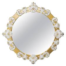 Wall Mirror With Golden Wood Frame