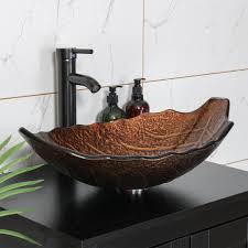Brown Leaf Shape Bathroom Sink Basin