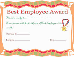 Best Employee Award Certificate Template Gct