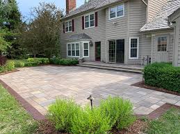 custom natural stone patio design and