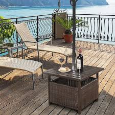 Outdoor Side Table With Umbrella Hole