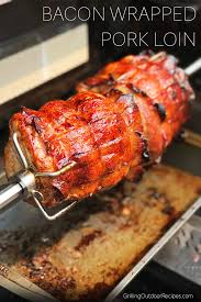 rotisserie stuffed bacon wrapped pork