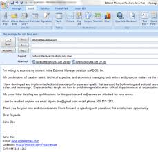     Email Cover Letter Format    
