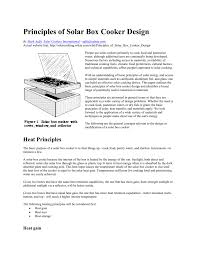 principles of solar box cooker design