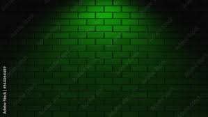 Black Brick Wall With Green Neon Light