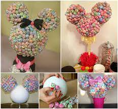 A little gross, but kids love it! Wonderful Diy Minnie Mouse Lollipop Tree
