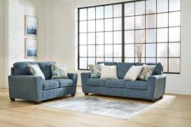 cashton living room set in blue by