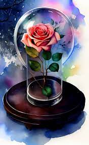 Glass Dome With Rose Cris Rodrigues