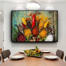 Grains Spices Spoon Canvas Painting