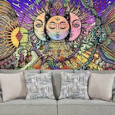 Wall Tapestry Sun And Moon Psychedelic
