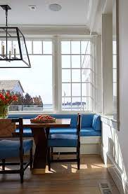 Window Seat With Blue Vinyl Cushions