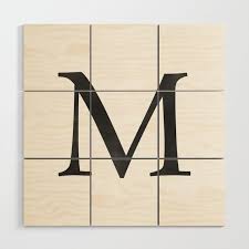 Letter M Initial Monogram Black And