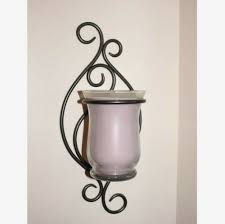 Wrought Iron Scrolled Wall Sconce Jar