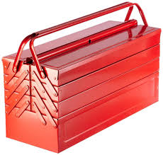 red metal toolbox tool box cantilever