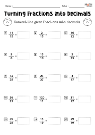 converting fractions to from decimals