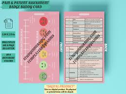 patient essment reference badge card