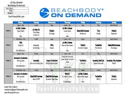 30 day on demand workout calendar