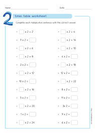 2 times table worksheets pdf