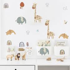cartoon animals wall stickers for