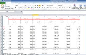 a typical ysis sheet ms excel 2010