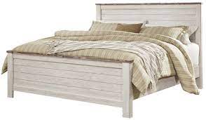 Willowton King Panel Bed In White Wash