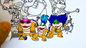 Search through 52518 colorings, dot to dots, tutorials and silhouettes. How To Draw Super Mario Bros Bowser Koopalings Drawing Coloring Pages Videos For Kids Youtube