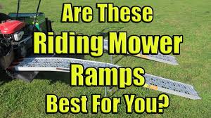 Best diy riding mower bagger from 78 best images about tractor things to build on pinterest. Folding Lawn Mower Loading Ramps 9 Foot Aluminum Ramps For A Riding Mower Youtube