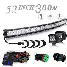 52 Inch Curved Led Light Bar Offroad For Ford Truck Polaris Rzr Tacoma Turbo Sii Off Road Led Lights