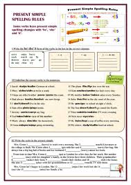 Present Simple Spelling Rules English Esl Worksheets