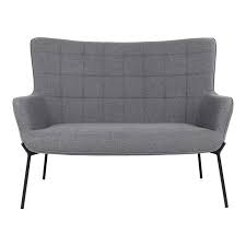glasgow 2 seater sofa fabric grey w