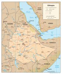 large political map of ethiopia with