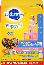 Pedigree Puppy Growth Protection Chicken Vegetable Flavor Dry Dog Food 36 Lb Bag